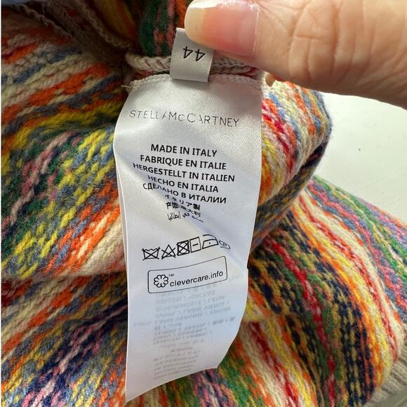 Stella McCartney Multicolor Zigzag Wool Women’s US 10 (EU 44) High Low Sweater - Picture 12 of 16